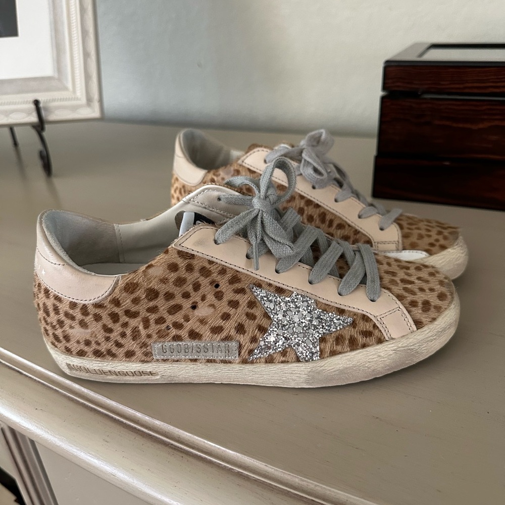Authentic Golden Goose giraffe Print Superstar Sneakers - Picture 2 of 7